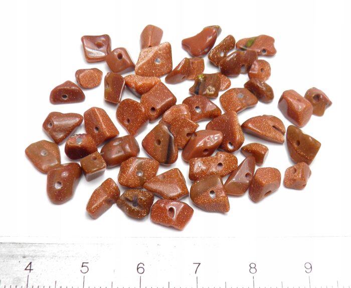 Piasek pustyni, kamienie z dziurką, Zestaw 10g