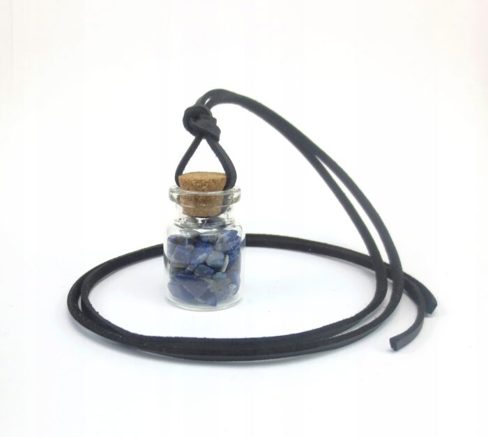 LAPIS LAZULI Naturalny, Słoiczek Buteleczka Wisiorek Zawieszka