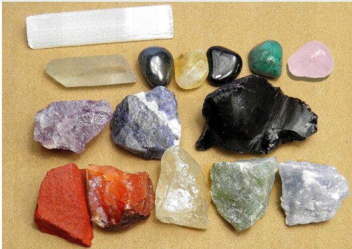 Magic Stones Selenit Czakry Turmalin Cytryn Kryształ górski Jaspis PREZENT - obrazek 3