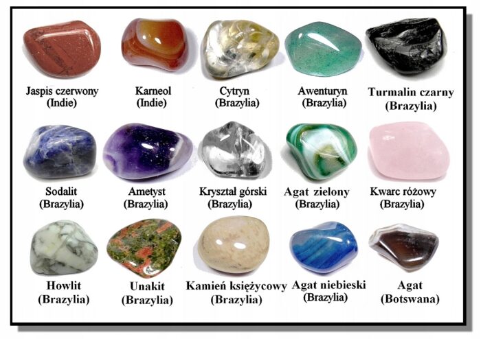 Czakry Ametyst Jaspis Turmalin Awenturyn Karneol Agat Cytryn Zestaw Prezent