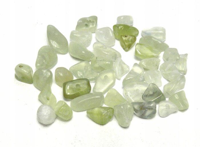 Jadeit naturalny, kamienie z dziurką, Zestaw 10g