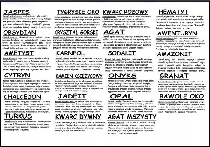 Kamienie Zodiakalne, naturalne, Zodiak, Zestaw ZO1 - obrazek 2